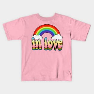 'In Love' Rainbow Graphic Design Logo T-Shirt Kids T-Shirt